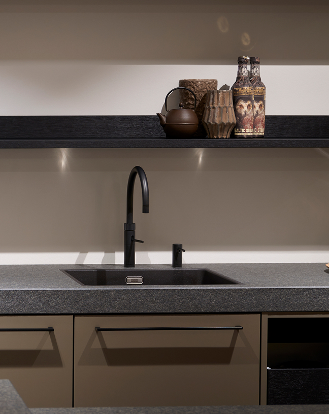 Quooker en Franke fragranite spoelbak in Onyx zwart
