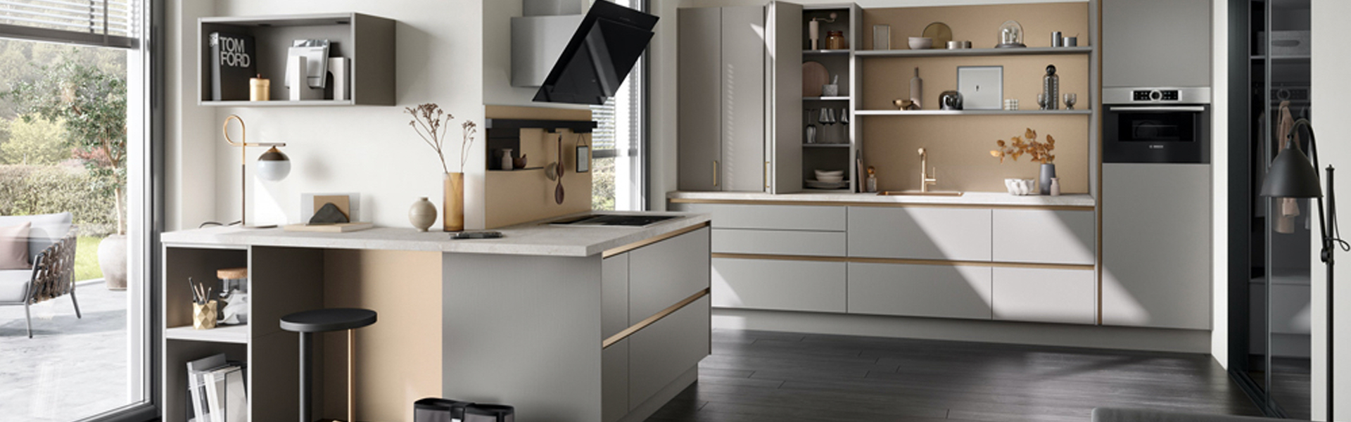 Rechte grijze keuken concept130 | Satink Keukens