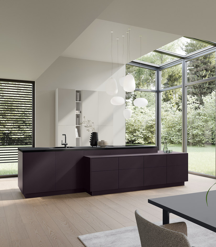 Luxe paars kookeiland | Satink Keukens