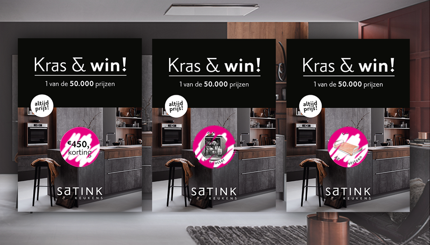 Satink Keukens kraskaarten actie Satink Keukens kraskaarten actie