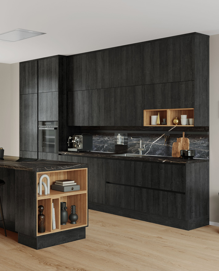 Toronto zwarte eiken keuken | concept130 | Satink Keukens
